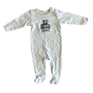 Perry Ellis Onesie Plaid Bear Blue Footie Sleeper